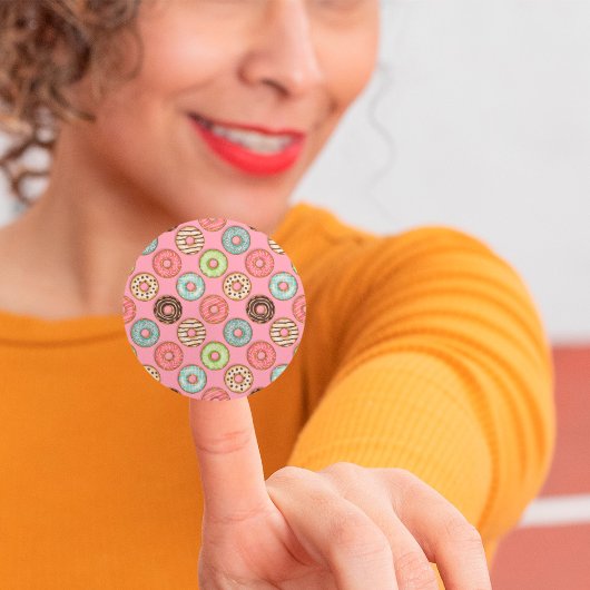 カラフルドーナツクラシック丸ステッカー ラウンドシール