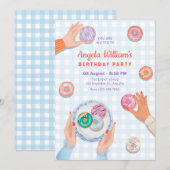 カラフルドーナツパーティー 招待状 (正面/裏面)