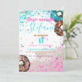 カラフルドーナツベビーパーティの招待状 案内状 (スタンド正面)