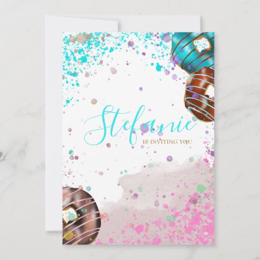 カラフルドーナツベビーパーティの招待状 案内状 (裏面)