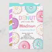 カラフルドーナツ振りかける子供の誕生日招待状 招待状 (正面/裏面)