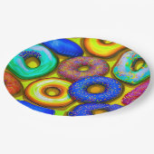 カラフルドーナツ黄 ペーパープレート (アングル)