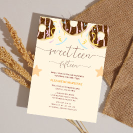 カラフルドーナツ10代のスウィート15キンセアニラ 招待状