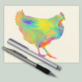 カラフルニワトリかわいい農園絵画動物 ポストカード
