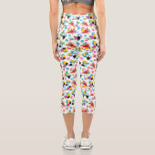 カラフルニンジン、熱帯のニンジン、鳥、花 カプリレギンス (裏面)