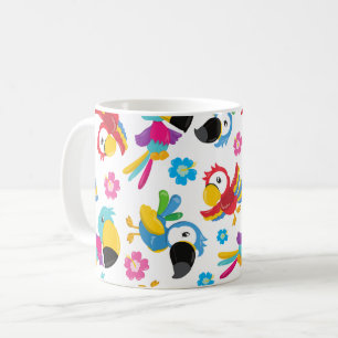 カラフルニンジン、熱帯のニンジン、鳥、花 コーヒーマグカップ