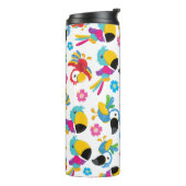 カラフルニンジン、熱帯のニンジン、鳥、花 タンブラー (回転左)