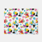 カラフルニンジン、熱帯のニンジン、鳥、花 ドアマット (正面)