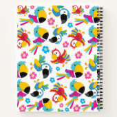 カラフルニンジン、熱帯のニンジン、鳥、花 ノートブック (裏面)