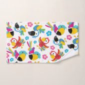 カラフルニンジン、熱帯のニンジン、鳥、花 バスタオルセット (ハンドタオル)