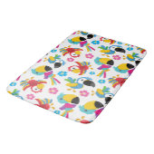 カラフルニンジン、熱帯のニンジン、鳥、花 バスマット (アングル)