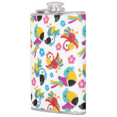 カラフルニンジン、熱帯のニンジン、鳥、花 フラスク (左)