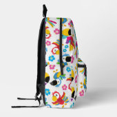 カラフルニンジン、熱帯のニンジン、鳥、花 プリントバックパック (左)