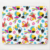 カラフルニンジン、熱帯のニンジン、鳥、花 マウスパッド (正面)