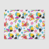 カラフルニンジン、熱帯のニンジン、鳥、花 薄葉紙 (正面)