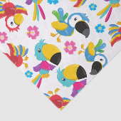 カラフルニンジン、熱帯のニンジン、鳥、花 薄葉紙 (詳細)