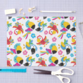 カラフルニンジン、熱帯のニンジン、鳥、花 薄葉紙 (クラフト)