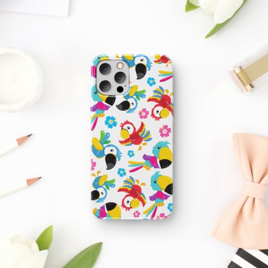 カラフルニンジン、熱帯のニンジン、鳥、花 Case-Mate iPhoneケース