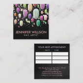 カラフルネイルアート抽象芸術アポイントメント スクエア名刺 (正面/裏面)
