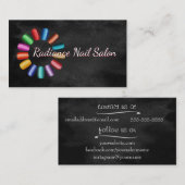 カラフルネイルサロンレインボーアンドブラックロココ 名刺 (正面/裏面)