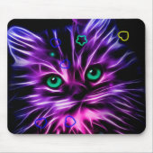 カラフルネオンかわいい猫 マウスパッド (正面)