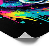 カラフルネオンパンダbearデジタルアートプリント ポスター (角)