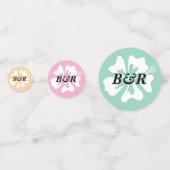 カラフルハイビスカスの花のパーソナライズされたロゴ コンフェッティ (裏面)