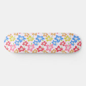 カラフルハイビスカスの花柄 スケートボード (横)