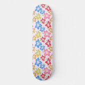 カラフルハイビスカスの花柄 スケートボード (正面)
