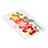 カラフルハイビスカスパーソナライズされたトリオ マグネット (右側)