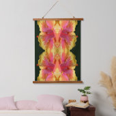 カラフルハイビスカスフラワークローズアップ抽象芸術 吊り下げ型タペストリー (寝室)