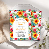 カラフルハイビスカスフローラ引っ越し祝いパーティーパーティー 招待状