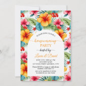 カラフルハイビスカスフローラ引っ越し祝いパーティーパーティー 招待状 (正面)