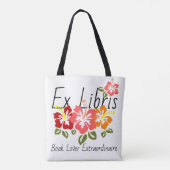 カラフルハイビスカス本好き トートバッグ (裏面)