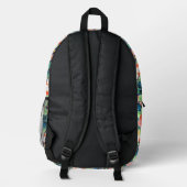 カラフルハイビスカス模様 プリントバックパック (裏面)