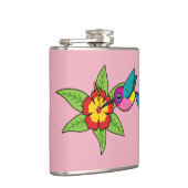 カラフルハイビスカス熱帯花のハミングバード フラスク (右)