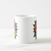 カラフルハイビスカス花セラミックコーヒーマグ コーヒーマグカップ (中央)