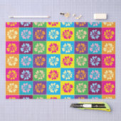 カラフルハイビスカス花柄ギフトラップ 薄葉紙 (クラフト)