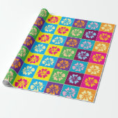 カラフルハイビスカス花柄デザインカスタム ラッピングペーパー (アンロールド)