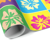 カラフルハイビスカス花柄デザインカスタム ラッピングペーパー (ロールコーナー)