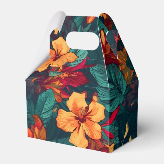 カラフルハイビスカス、イエローオレンジグリーンフローラ フェイバーボックス (正面サイド)