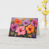 カラフルハイビスカス カード (黄色い花)