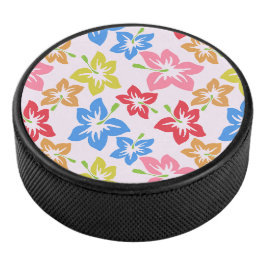 カラフルハイビスカス、花のパターン アイスホッケーパック