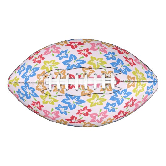 カラフルハイビスカス、花のパターン アメリカンフットボール (正面)