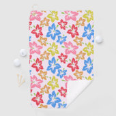 カラフルハイビスカス、花のパターン ゴルフタオル (インサイチュ)