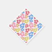カラフルハイビスカス、花のパターン スタンダードカクテルナプキン (角)