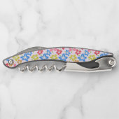 カラフルハイビスカス、花のパターン ソムリエナイフ (裏面)