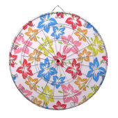 カラフルハイビスカス、花のパターン ダーツボード (正面)