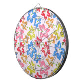 カラフルハイビスカス、花のパターン ダーツボード (正面右)