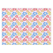 カラフルハイビスカス、花のパターン テーブルクロス (正面(横))